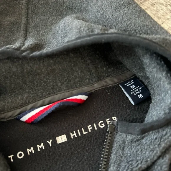 Tommy Hilfiger Charcoal and Black Fleece Hoodie - Picture 2 of 3